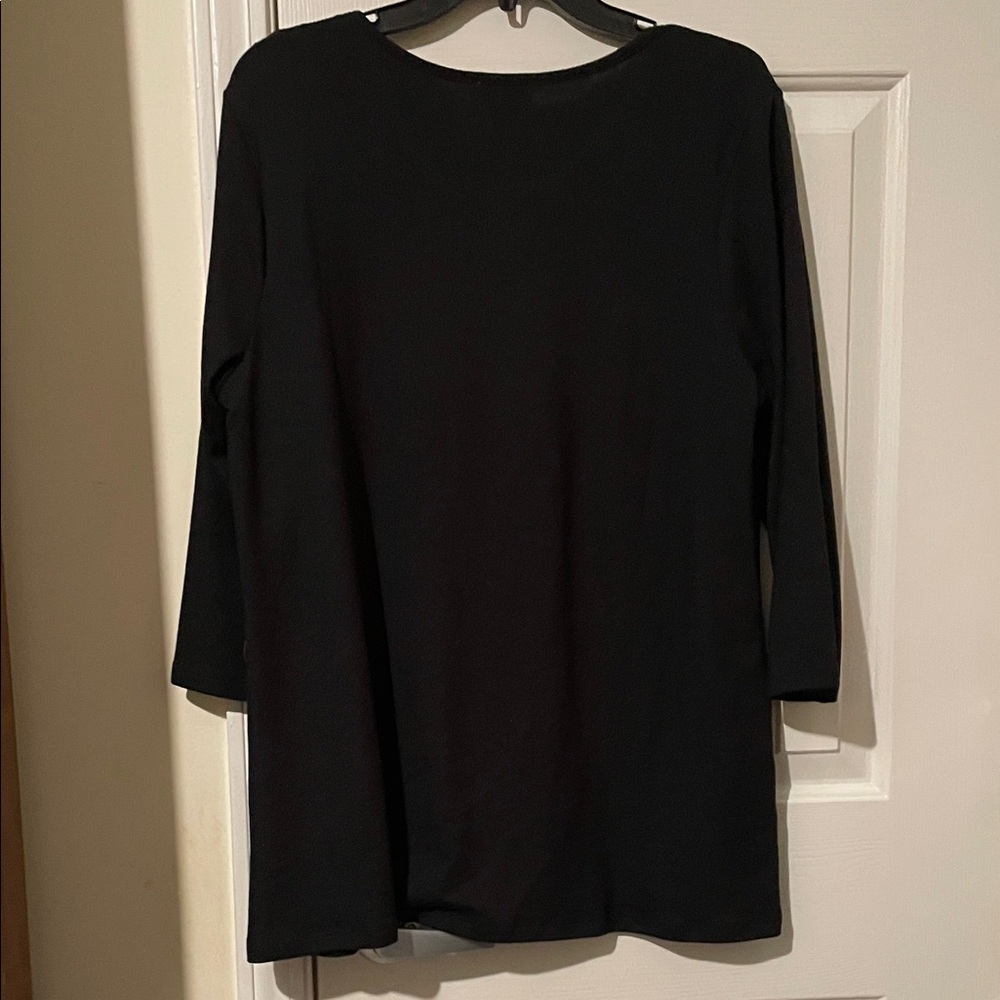 Denim&Co Black Tunic Top - Picture 3 of 7